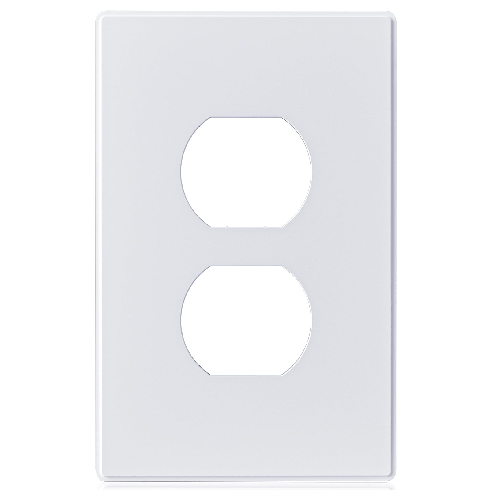 Cache-prise duplex sans vis plaque murale 1 gan blanc mat ELEGRP