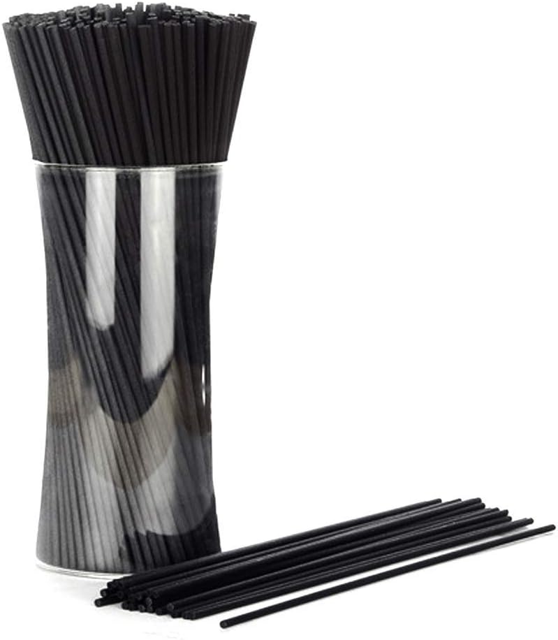 150 Pcs Black Aromatherapy Fiber Volatile Stick, Perfume Volatilized Rattan, Diffuser Sticks for Essential Oils(3MM 120MM).