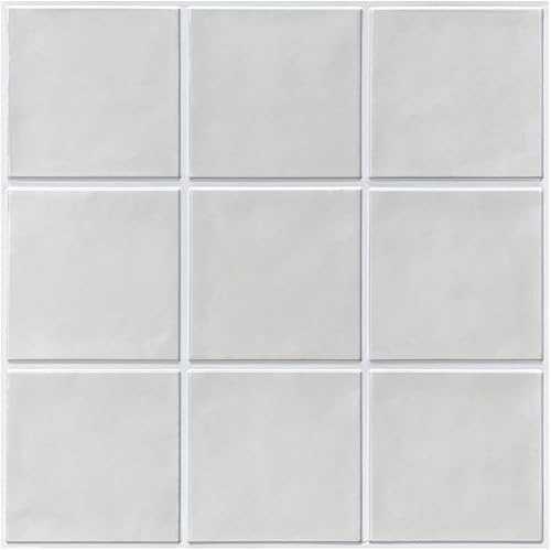 Commomy 10 paneles de pared 3D para despegar y pegar azulejos de pared de 118 x 118 pulgadas azulejos de cerámica 3D de ladrillo sintético paneles