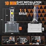 D-Lumina D3S LED Anti-Error Headlight Bulb, 20000LM 120W 6500K Extremely Bright White LED Headlight Conversion Kit, CANBUS Headlight Replace OEM Xenon HID Bulb Plug and Play, 2 Pieces - Image 3