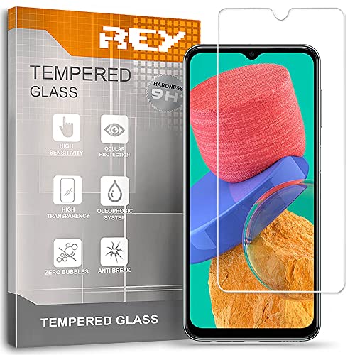 REY Protector de Pantalla para Samsung Galaxy M33 5G - Galaxy M23 - Galaxy A42 5G - Galaxy M13 4G, Cristal Vidrio Templado Premium Cover