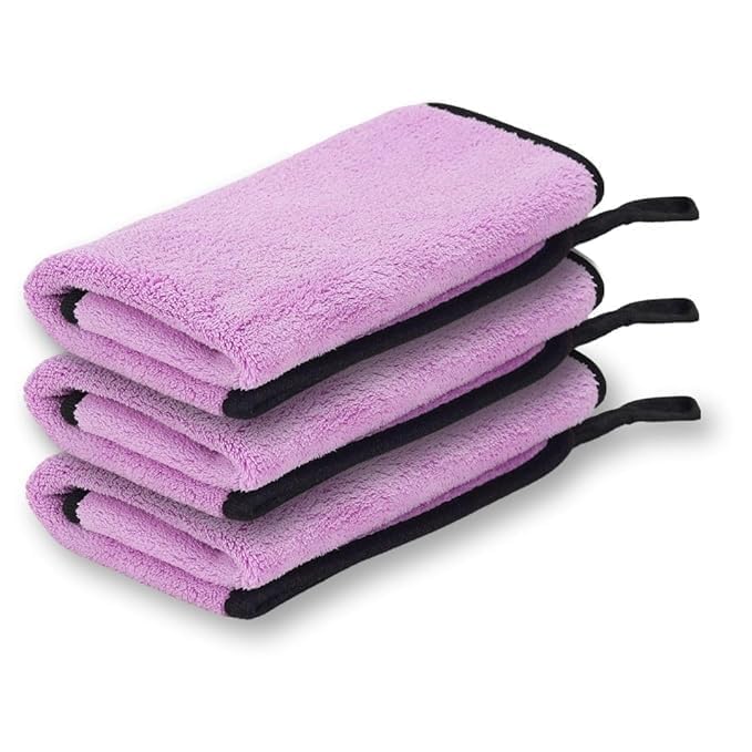 Image of Btag Microfiber Cleaning Cloth, 30x40 cms 600 GSM | Highly Absorbent,Lint and Streak Free, Multi-Purpose Wash Cloth for Kitchen,Car,Window,Stainless Steel,Silverwear (Lavender 30x40cms) Pack of 3