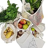PLASTIKFREI EINKAUFEN – Unsere Obst- und Gemüsebeutel sind nicht nur extrem funktional. Mit Deinem Einkauf sparst Du ab heute etliche unnötige Einwegtüten. Die verschiedenen Größen der Aufbewahrungstaschen eignen sich für kleine und große Einkäufe. Mit dem Brotbeutel lässt sich Dein Einkauf beim Bäcker krümelfrei verstauen und hält Deine Backwaren außerdem lange frisch. Der praktischen Shopper lässt sich einfach zusammenfalten und in jeder Handtasche verstauen. So hast Du den Universalbeutel i