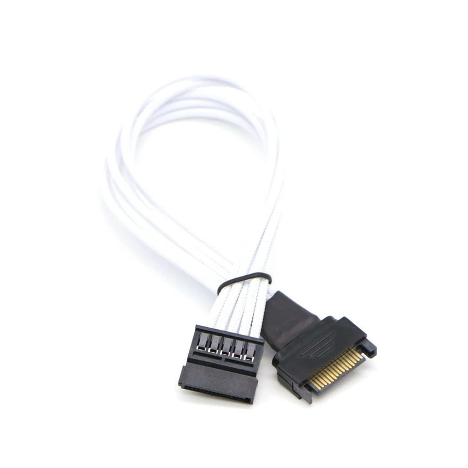 Generico Cavo di prolunga alimentazione con maniche SATA da 15 pin maschio a femmina(40cm,Red)
