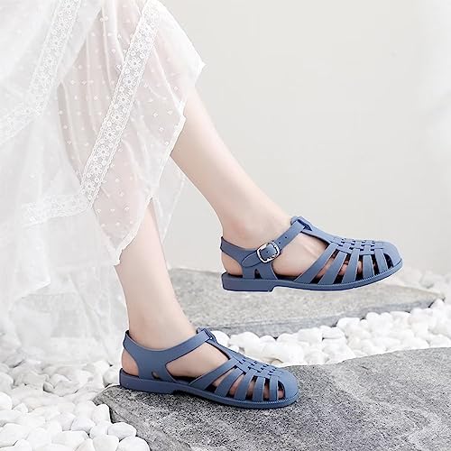 Image of Hee grand Crystal Jelly Heel Sandals for Women Summer Beach Jelly Shoes