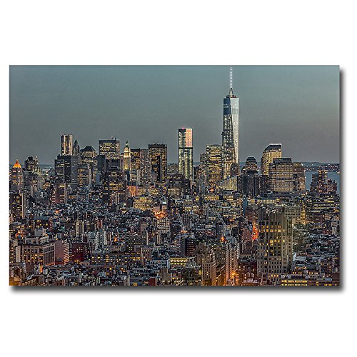 Downtown Skyline #12 by Richard Silver Premium Gallery-Wrapped Canvas Giclee Art (24 in x 36 in, Ready-to-Hang)