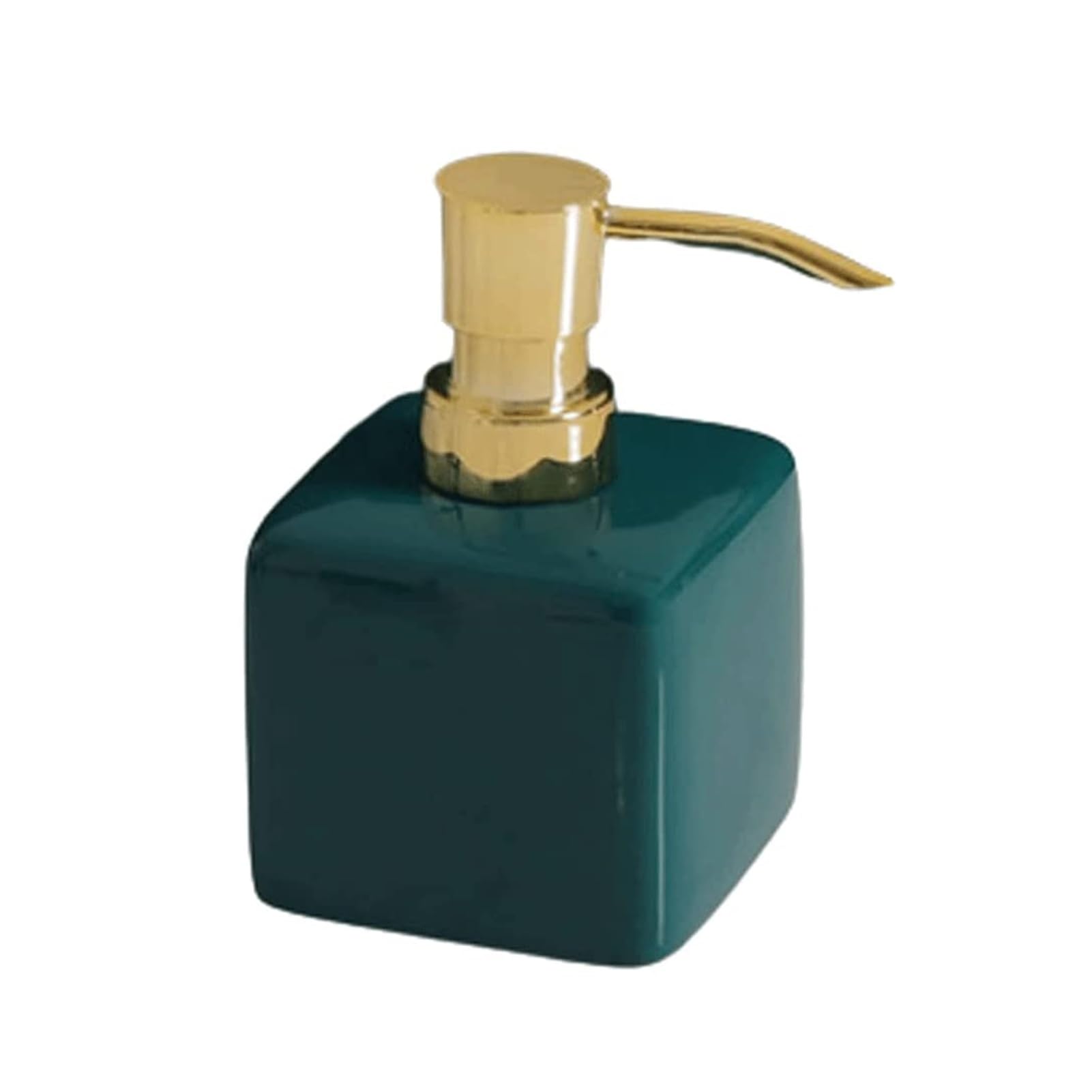 WDSOPK Bathroom accessories Ceramic Soap Dispenser Square Lotion Dispenser with Rustproof Pump,refillable Soap Pump Creative Kitchen Home & Kitchen (Green)