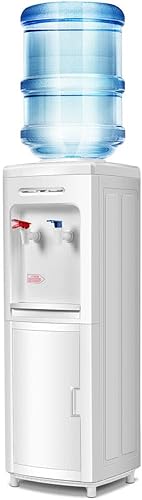 DORTALA Dispensador de agua de carga superior, dispensador de agua caliente y fría para botellas de 3 a 5 galones, enfriador de agua Freestding con