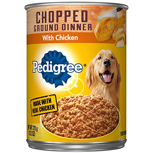 PEDIGREE Adult Canned Wet Dog Food Chopped Ground Dinner with Chicken, (12) 13.2