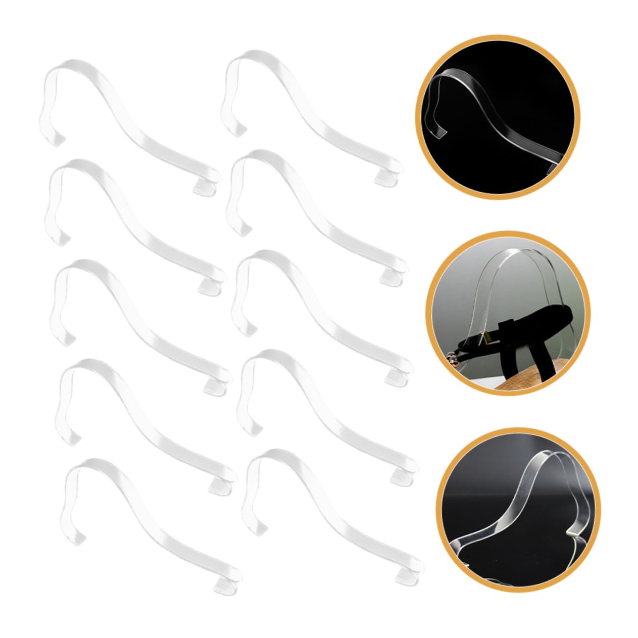 Cabilock 24pcs Portable Shoe Support Holder Acrylic Display Rack for Sandals High Heels Transparent Design for Shoe Organization Showcase Closets Retail Spaces