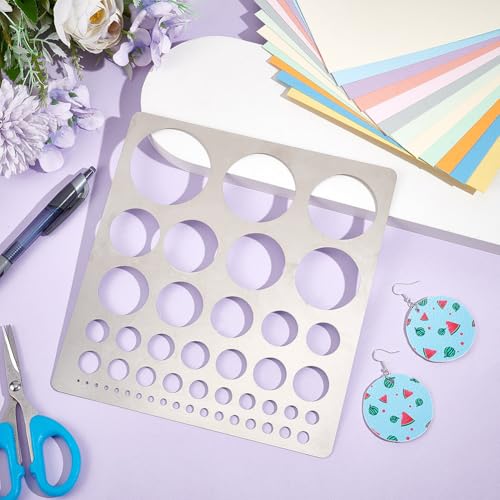 UNICRAFTALE Metal Circle Stencil and Ruler - Stainless Steel Painting Template for Drawing Carving, Drafting - Round Tracer Tool - Image 4