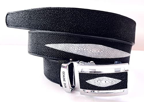 Julie Genuine Real Stingray Skin Leather Men's Black Belt 33-48 big3