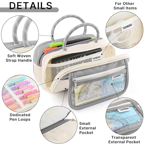 Image of TOPBIDAI Large Pencil Case Pouch School Supplies for Girls Boy Women Men