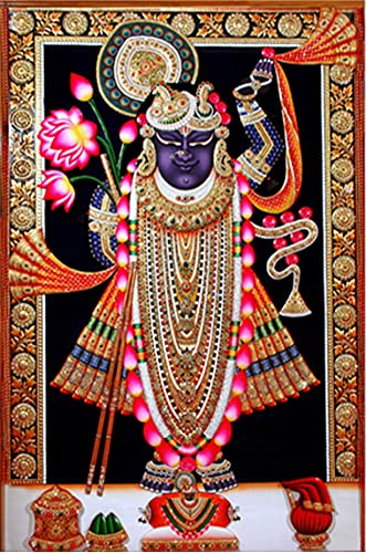 Image of Masstone Shrinathji Painting | Wall Painting for Mandir | Self Adhesive Digital Reprint for Wall Decoration (24 x 36 Inch) Pack of 1