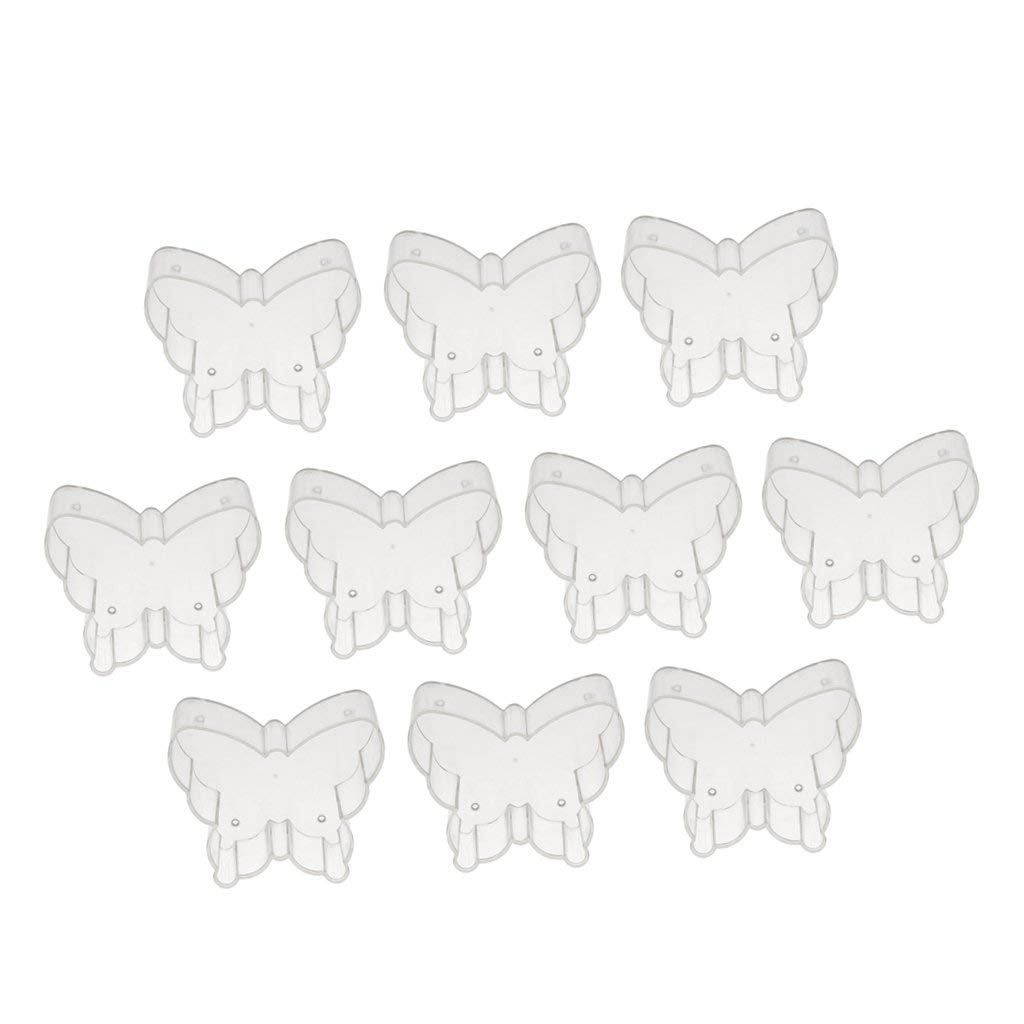 10x Clear Plastic Tealight Cups Cute Butterfly Candle Mold Wax Containers