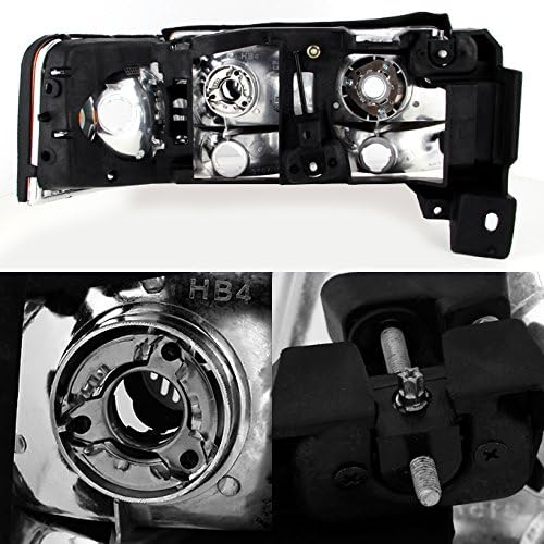 AKKON - For 1997 1998 1999 Cadillac Deville Left + Right Side Headlights & Parking Corner Lights Assembly
