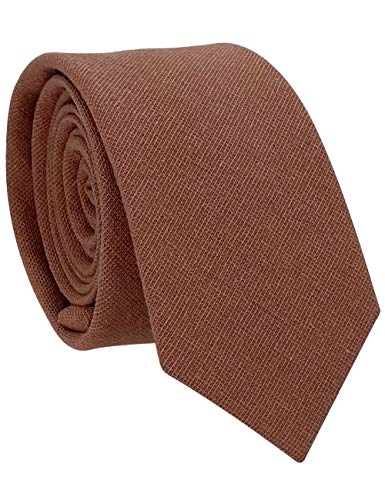 Image of Kebocis Mens Solid Color Cotton Necktie for Men