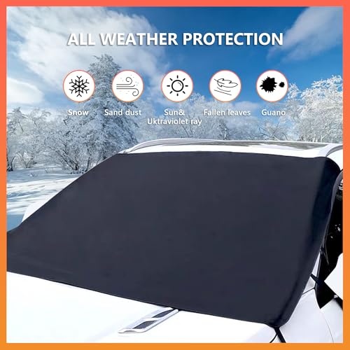 Image of Windshield & Roof Protector for SUV - Waterproof All-Weather Car Cover with UV Resistant Snowproof Protection, Easy Storage & Windproof Dustproof Indoor Outdoor Use