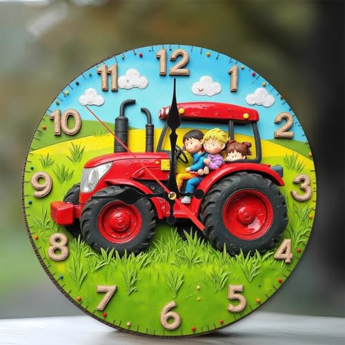 Reloj de pared infantil con diseño granja 10 pulgadas