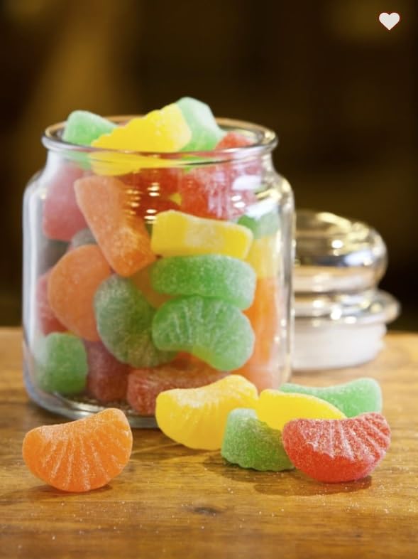 Miniatura 3 de Fruta fresca rodajas de limón mixto, naranja, cereza, caramelo de lima, deliciosos sabores de frutas recubiertas de azúcar, gomitas Old Fashion