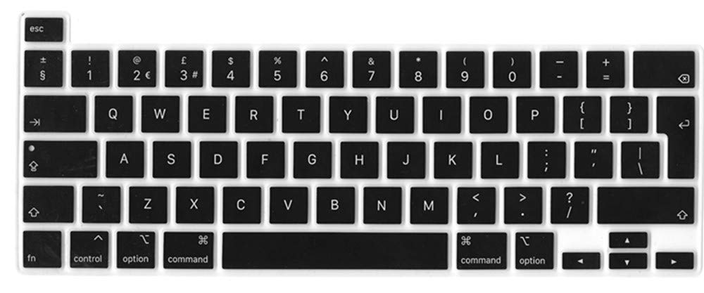 Se7enline Compatible with Macbook Keyboard Cover Skin for Mac Neo & Air 13/15 & Pro 14/16 inch (M5 M4 M3 M2 M1 A18 Pro) 2026/2025/2024/2023/2022/2021 Silicone Waterproof Dustproof EU Layout,Black — view 77