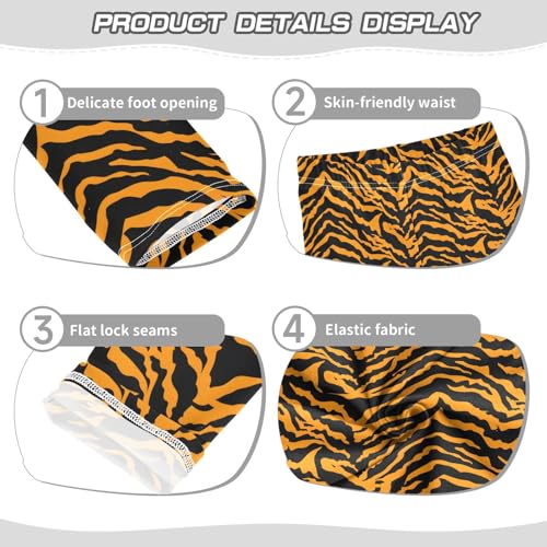 Tiger Print Background Girls Leggings Kids Yoga Pants Athletic Tights Pants 4-10 Years3