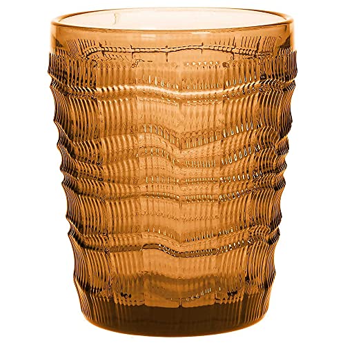 Bicchieri In Vetro Di Color Ambra Linea Ohana 6 Pezzi 350 Cc.
