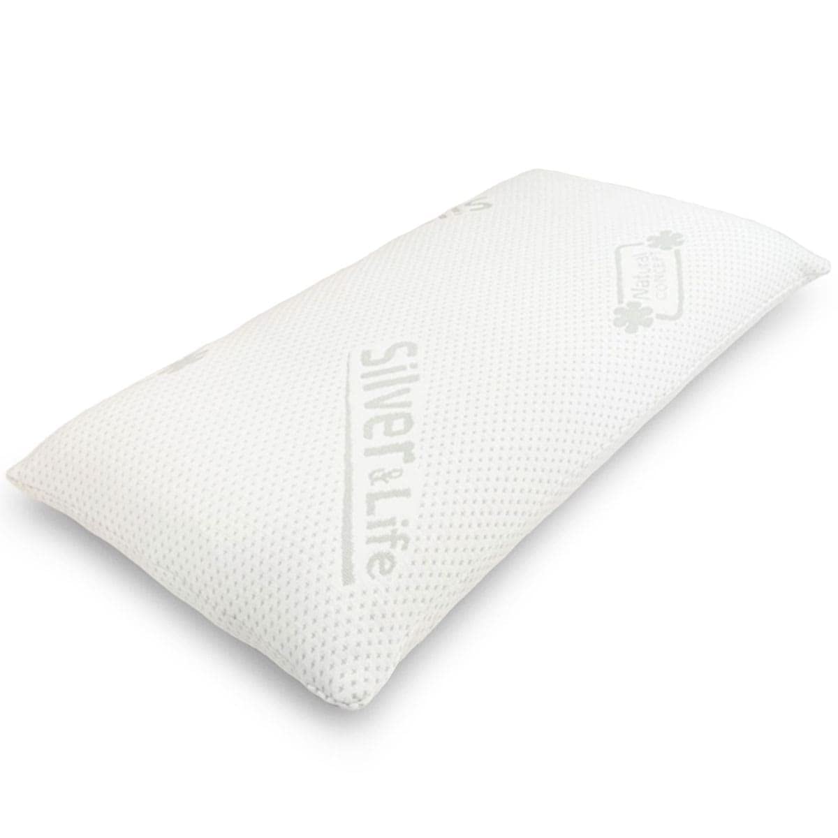 Orthopädisches Nackenstützkissen Silver Neck - viscoelastisches Kissen, Kopfkissen aus Memory Schaum mit Silver & Life-Bezug - 70x34cm - Höhe 12cm