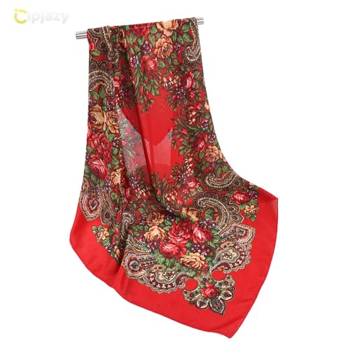 Women National Wind Gold Bandana Scarf 31.5 X 31.5 Inch Boho Printed Sunscreen Dust Block Neck Kerchief, Stylish Cycling Shawl, Muslim Headscarf3