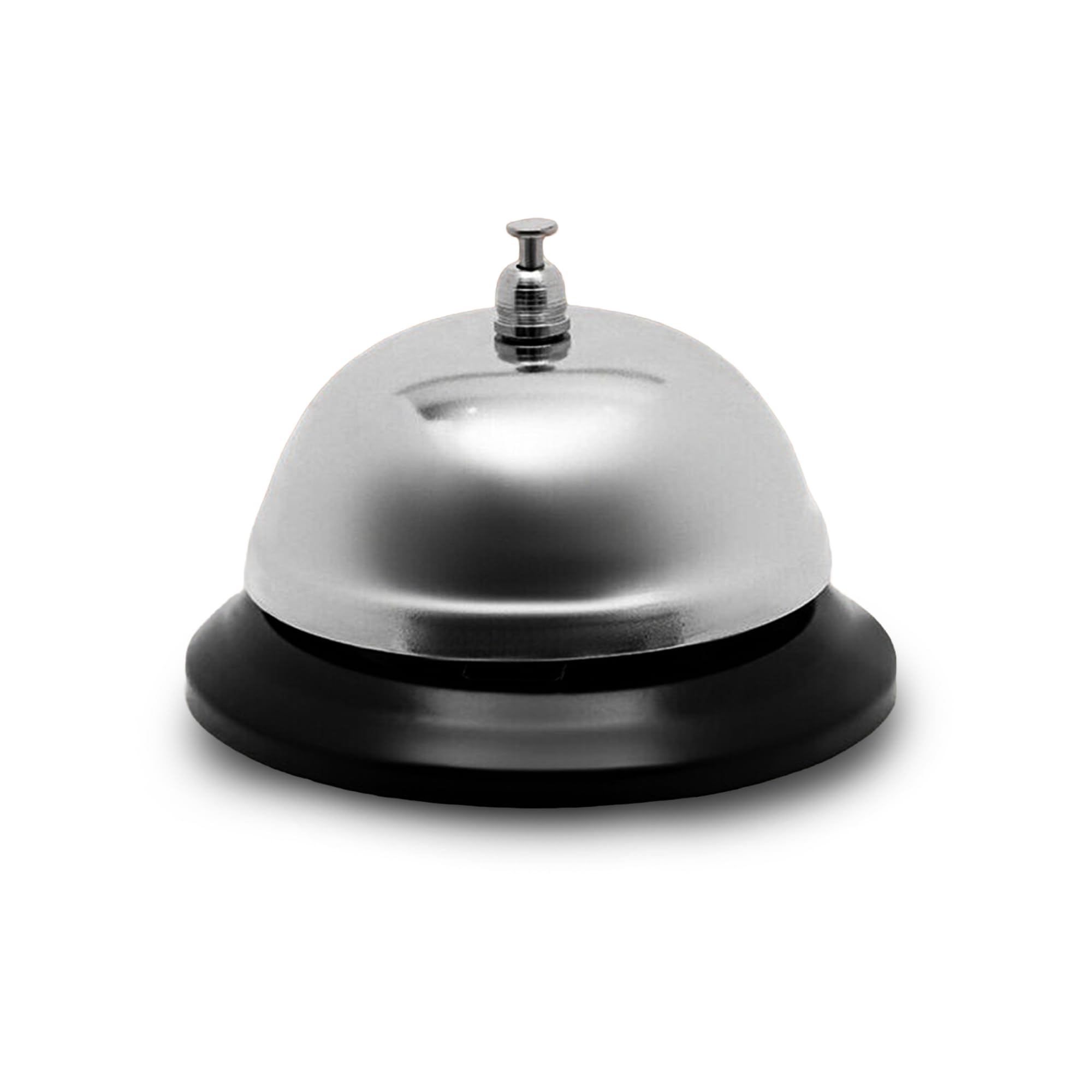 HS Silver and Black Metal Desk Call Bell, Service Bell for Hotel, Reception, Office (Medium)-picture-14