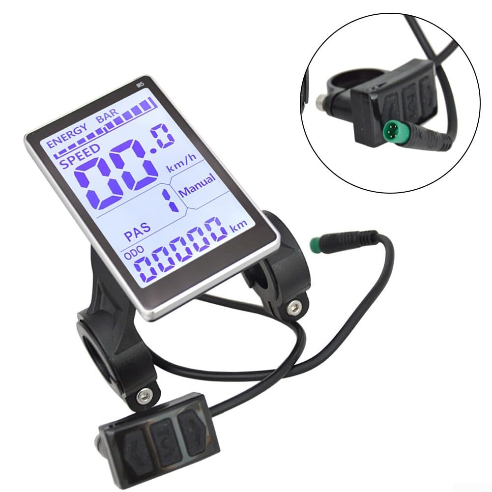 Oniissy Gear Ebike Tachimetro,Tachimetro per bici elettrica M5 Display LCD Mete,Display Dati Schermo Meter con connettore a 5 pin, 24V 36V 48V 60V