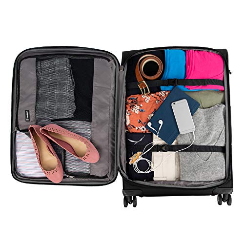 Image of Travelpro Tourlite Softside 3-Piece Set, Expandable Luggage, 4 Spinner Wheels, Lightweight Suitcase, 21 inch Carry-On, 25 inch Checked Medium, 29 Check Large, Black