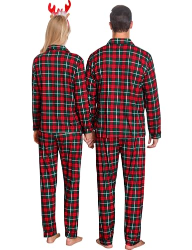 SWOMOG Family Christmas Pajamas Set Women & Men & Kids Long Sleeve Pj Set Party Sleepwear Button-Down Loungewear Set3