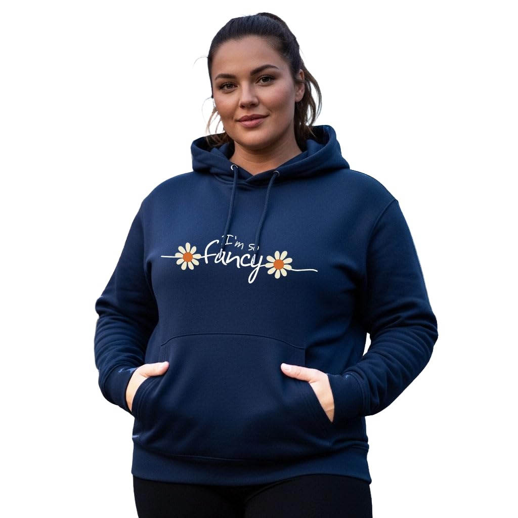 Women's Cotton Fleece Navy Full Sleeve Graphic Printed Plus Size Hooded Sweatshirt | 2XL, 3XL, 4XL, 5XL Hoodies for Womens Winter Wear | 774-image-46