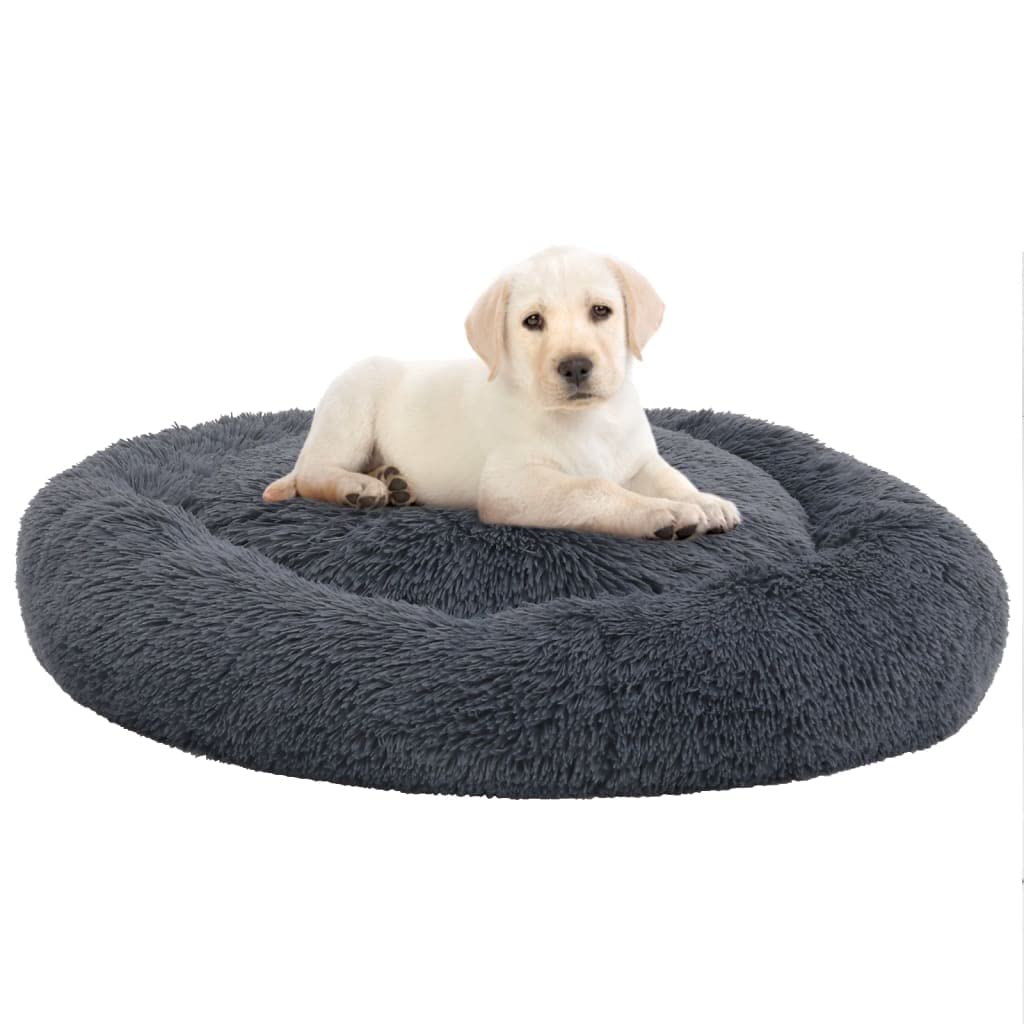 vidaXL Cojín Lavable para Perros y Gatos Felpa Gris Oscuro 90x90x16 cm Colchón