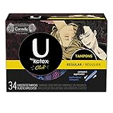 U by Kotex Click Tampon, Regular Absorbency, Carmilla Limited Edition, Unscented, 34 Count (Pack of 6)