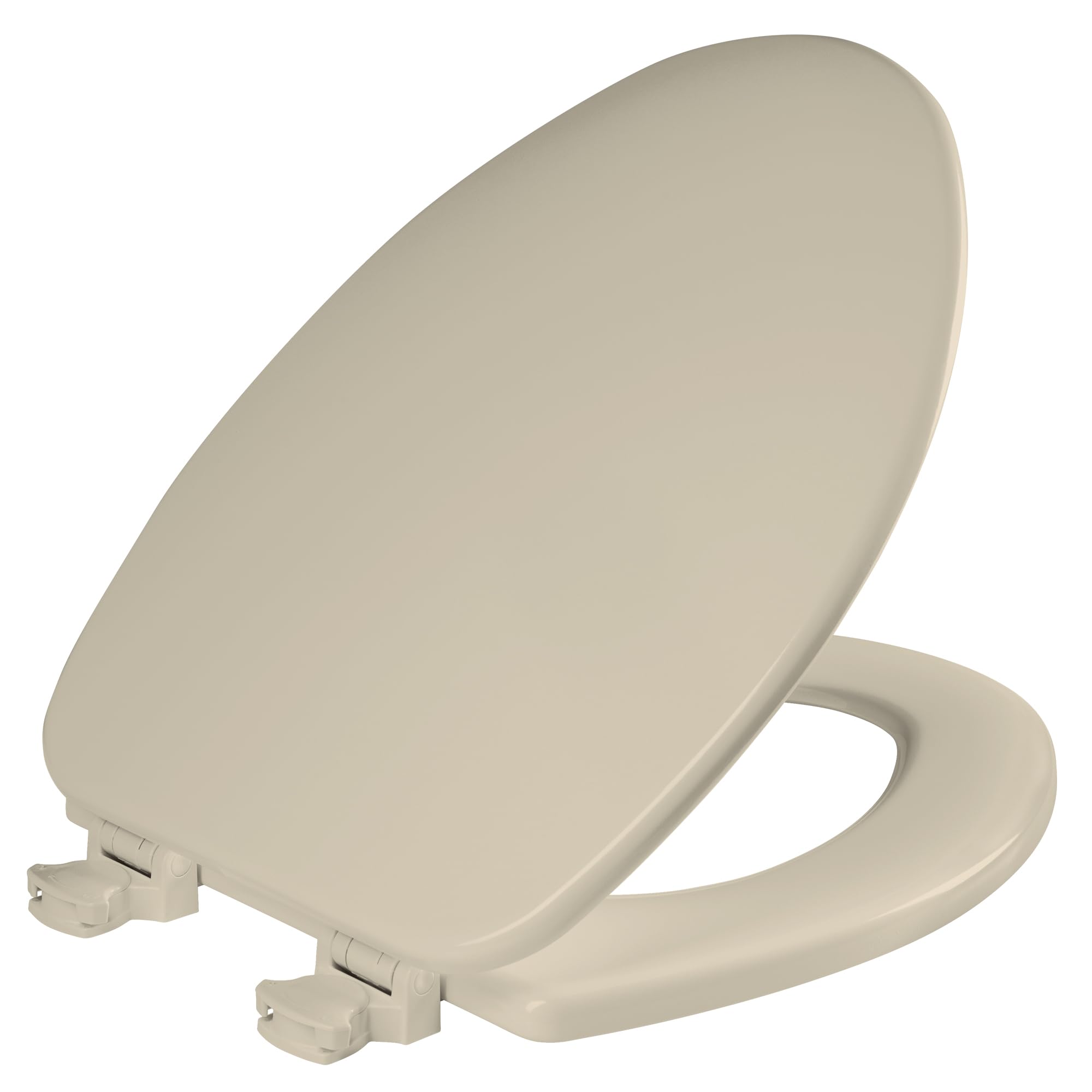 CHURCH Toilet Seat, Easy Clean Hinges Release for Deep Cleans, Durable Enameled Wood Seat, Elongated, Bone