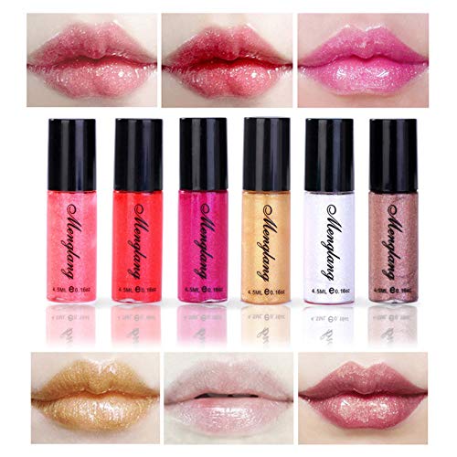 Ownest Mini 6pcs Color Shiny Lip Gloss Set, Moisturizing Lipstick Set,Long Lasting Waterproof Shiny Lip Glaze Kit-6pcs