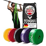 fitness method® resistance bands – set di fasce di resistenza premium in set o singolarmente con custodia e istruzioni per esercizi – fasce fitness per allenamento di forza e palestra – pull up band