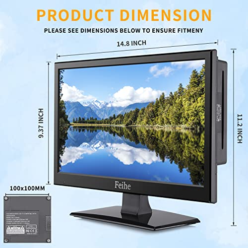 Feihe TV/DVD-001 15.6 Inch Flat Screen Tv With Dvd Player Built-In, Small Tv-Dvd Combo W/Atsc Tuner/Hdmi/Usb/Av/Vga Input thumb #3
