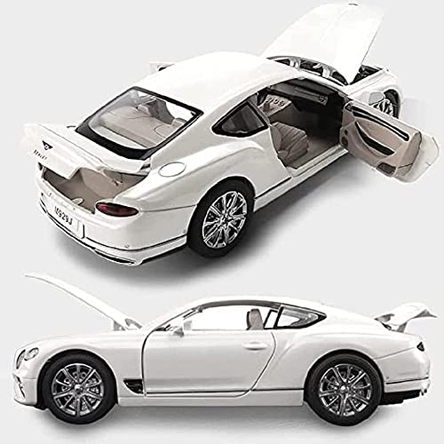 Image of Exclusive Bentley Continental Gt 1:24 Scale Alloy Metal Pullback Diecast Model Car With Light And Sound And Openable Door /Gift For Kids,White