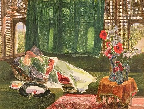 Tableau la sieste de John Frederick Lewis poster vintage 60x90cm