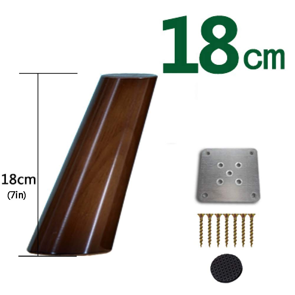 szt. nóżek do mebli drewnianych, stół, sofa, kolor orzechowy, ukośne, stożkowe, niezawodne nóżki do szafek (12 cm (5 cali))
