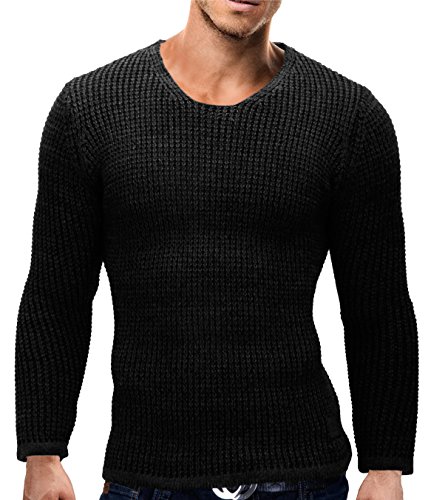 MERISH Maglione Lavorato a Maglia Uomo collo