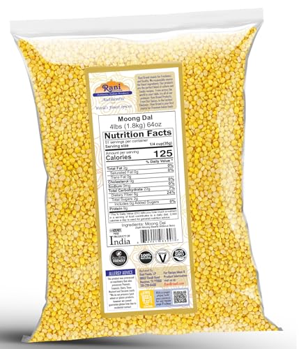 Rani Moong Dal (Split Mung Beans Without Skin) Lentils Indian 64oz (4lbs) 1.81kg Bulk ~ All Natural | Gluten Friendly | Non-GMO | Kosher | Vegan | Indian Origin
