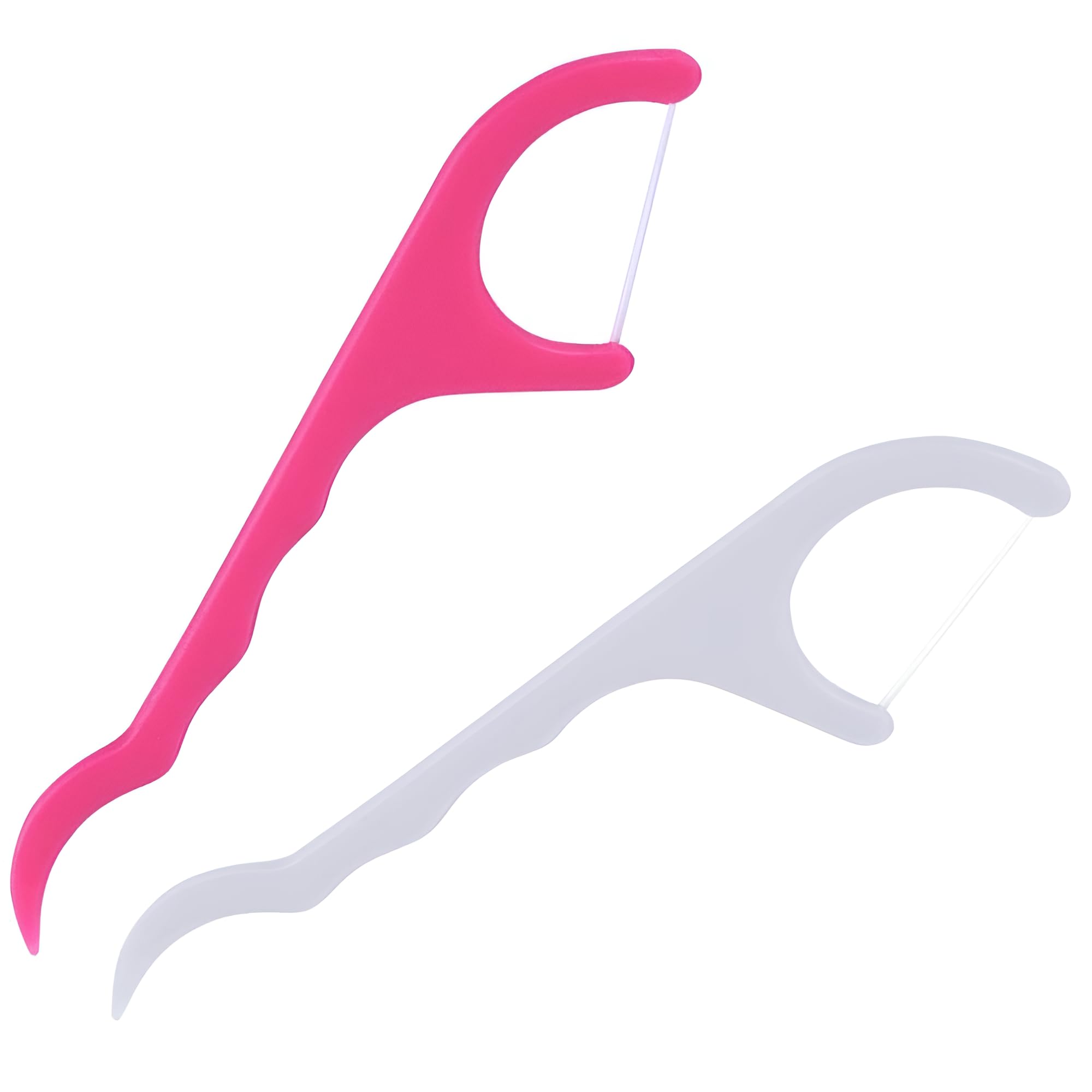 SVS ONLINE 3 In 1 Dental Floss Tooth Picks Fresh Breath And Healthy Gums Cleaning Toothpicks New Plastic Clean Teeth Pick Flossers Toothpick Cleaners Brush Tool White Pink Stick Pack Of 50 Pc Set-image-44