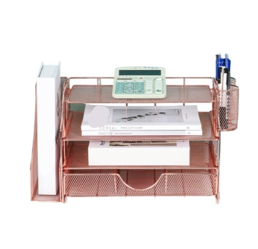 Schreibtisch-Organizer, Papier-Briefablage-Organizer mit Aktenhalter, Schreibtischzubehör und Arbeitsbereich, Schreibtisch-Organizer mit Schublade, Schreibtisch-Organizer für Sammlungen (A 46 x 23 x