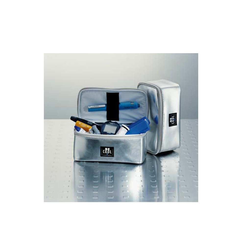 BeCool Borsa refrigerante isolata (piccola, argento) per trucco, cosmetici o medicinali