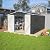 KEIKI 10x12 FT Outdoor Storage Shed, Weatherproof Utility Garden Tool Shed with Door & Lock for Garden Patio Lawn Poolside, Black