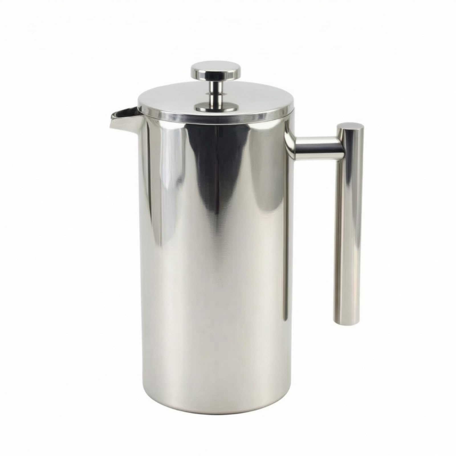 Caffettiera a Stantuffo in Acciaio Inox Riutilizzabile Caffettiera a Stantuffo Lavabile Infusore per Appassionati di Tè, Cucina, Campeggio, 1000ml